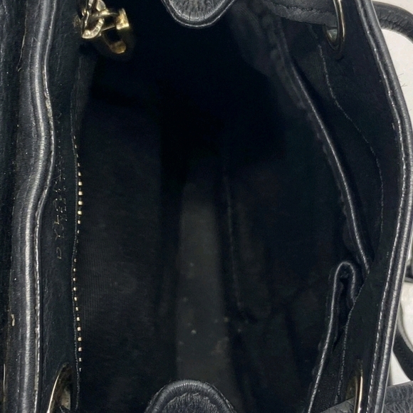 Dylan Kain Romy Black Leather Mini Backpack with Gold Accents - Picture 5 of 6